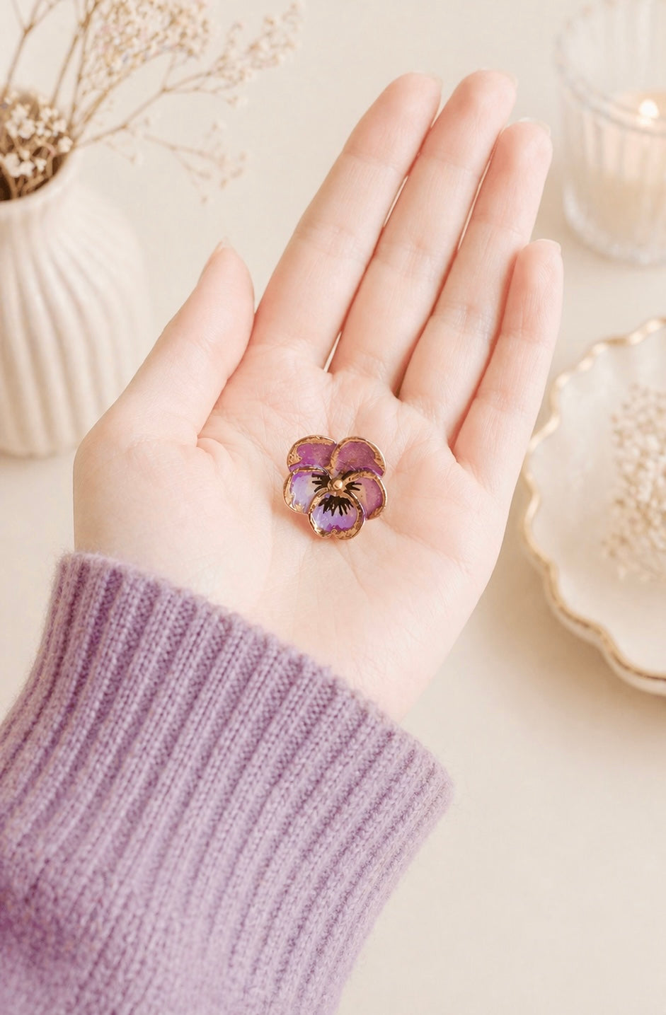 Violet Pansy Ring