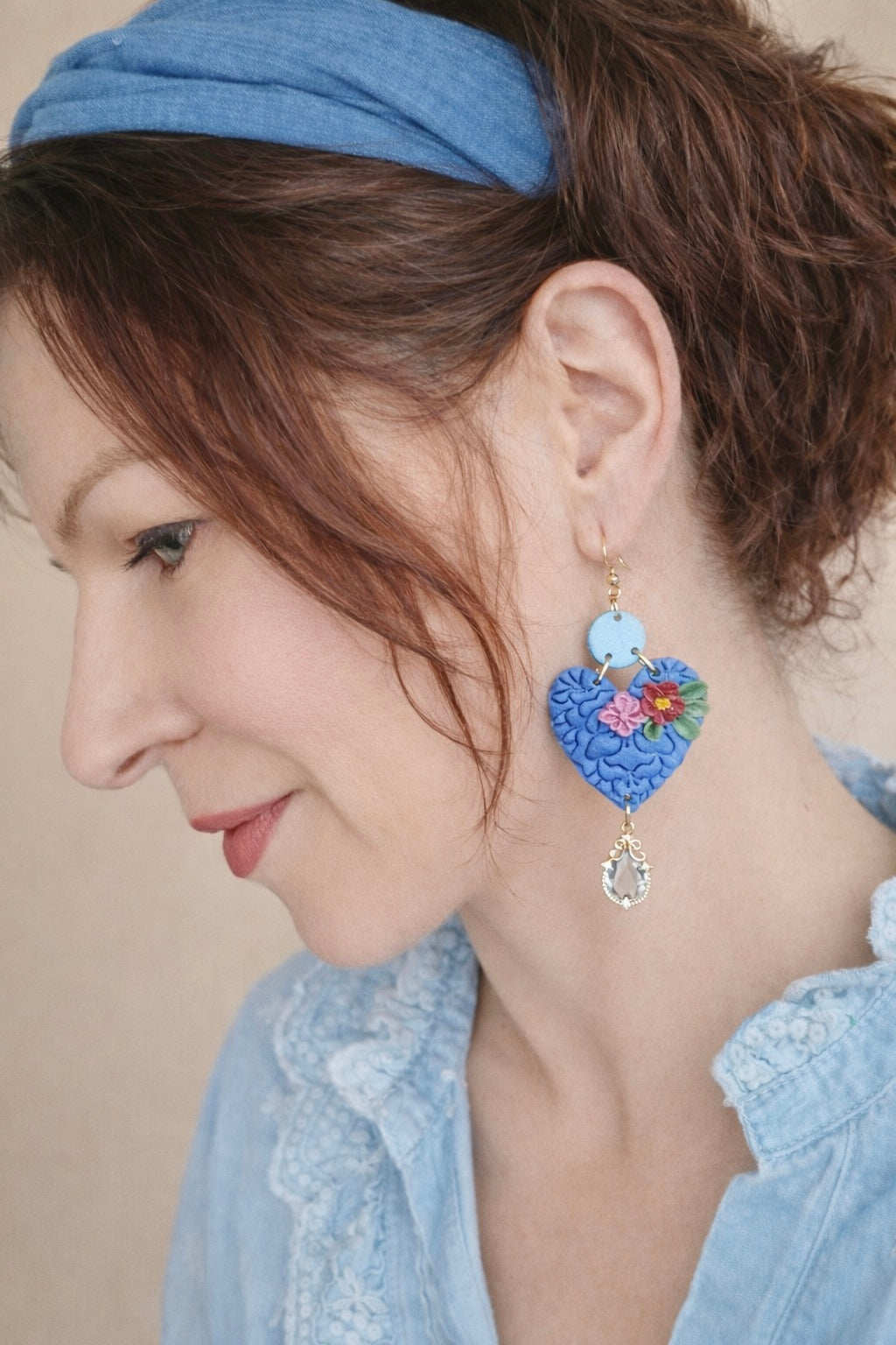 Blue Floral Heart
