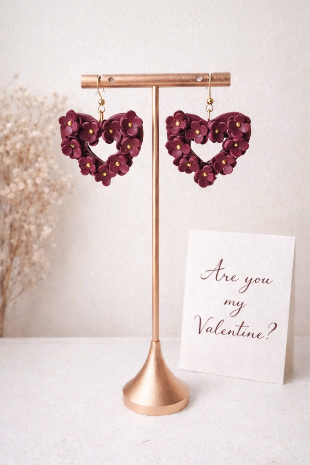 Burgundy Blossom Heart