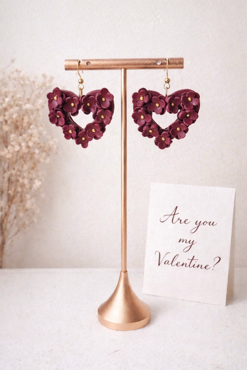Burgundy Blossom Heart
