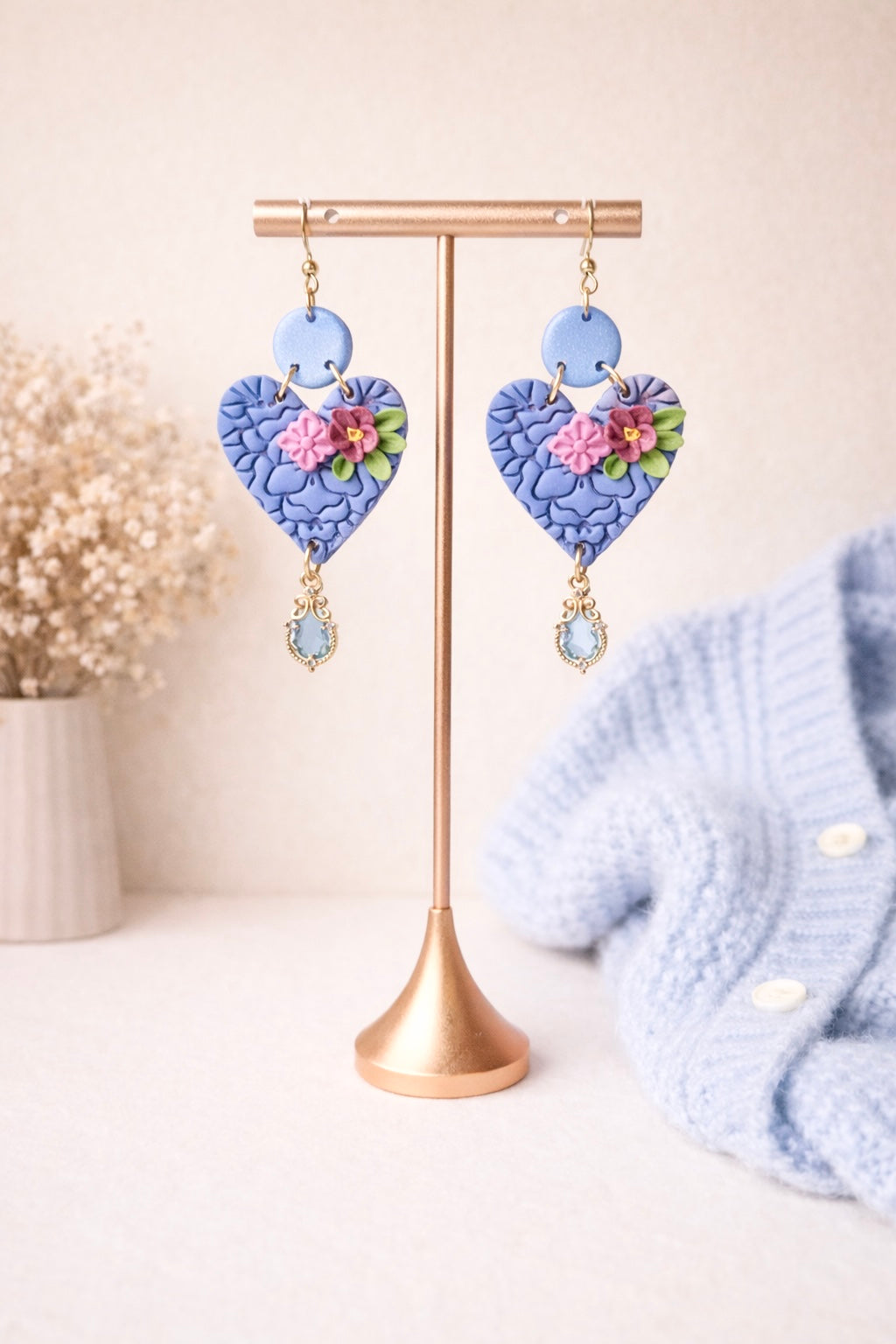 Blue Floral Heart