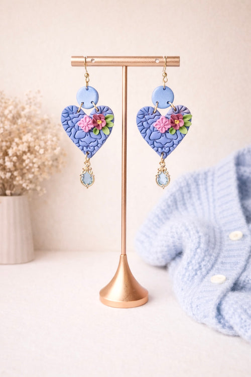 Blue Floral Heart