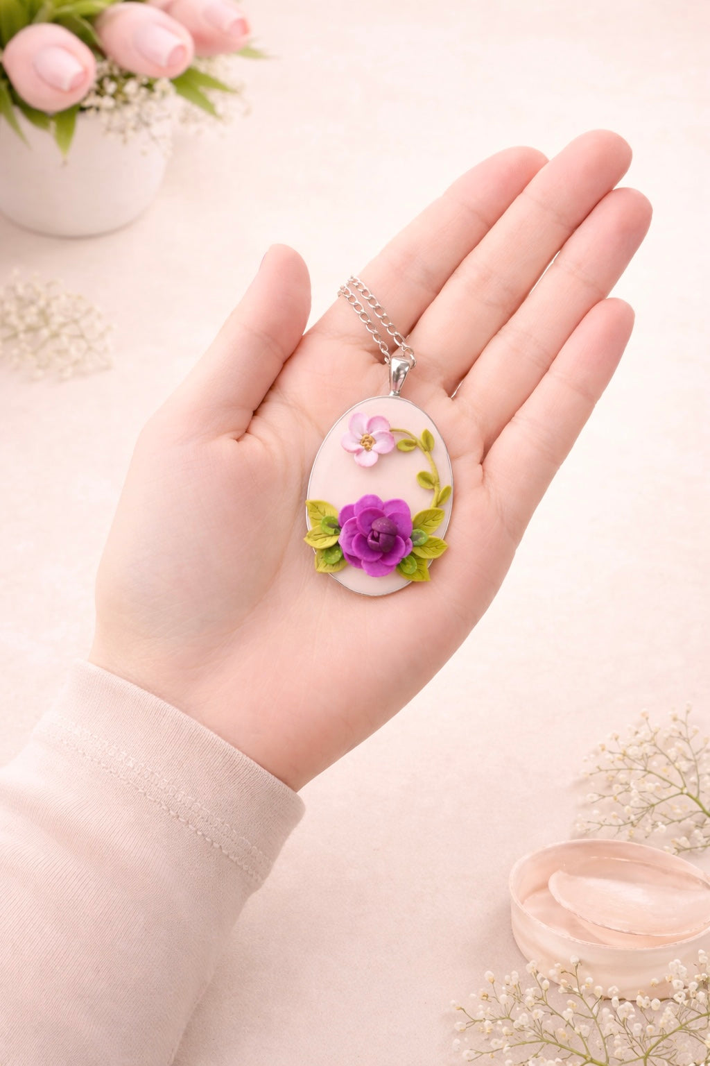 Pink Blossom Garden Necklace