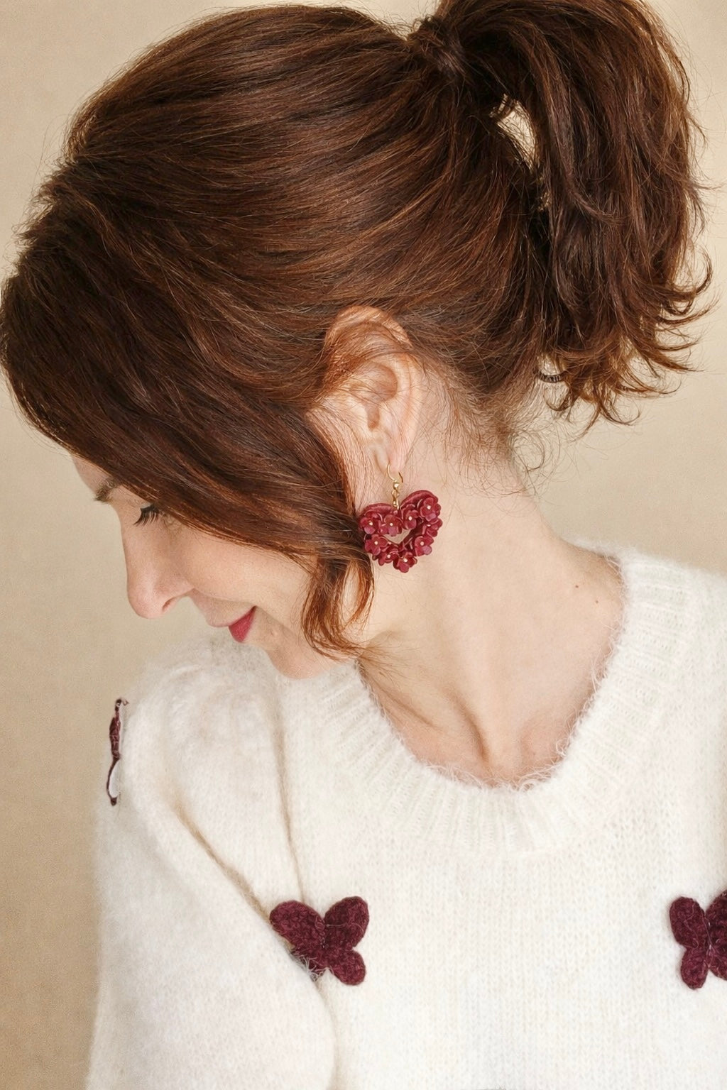 Burgundy Blossom Heart