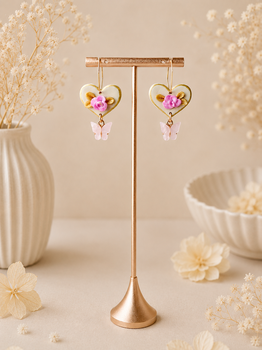 Pink Butterfly Heart Bloom