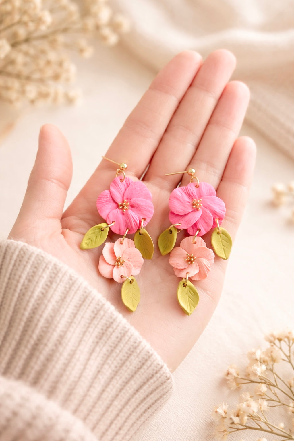 Coral Petals and Leaves