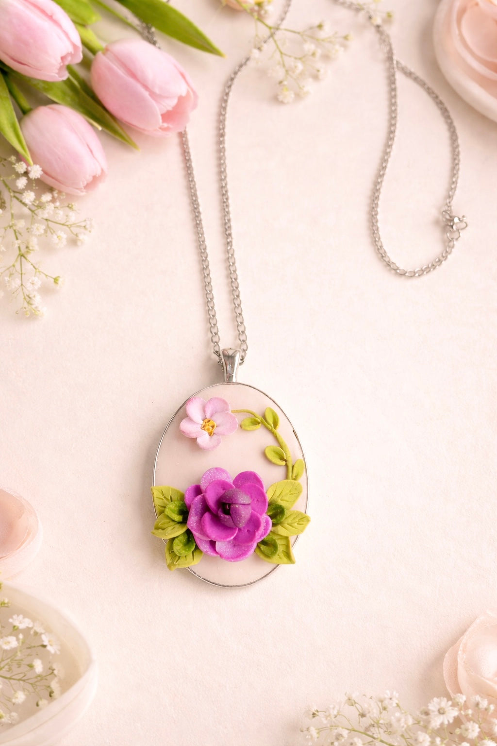 Pink Blossom Garden Necklace